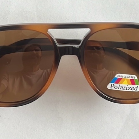 Woman’s/Mens Retro Havana Square Aviator Polarized Bridged Tortoise Sunglasses - Picture 14 of 14